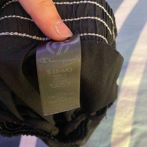 XS Champion shorts black with white outlining